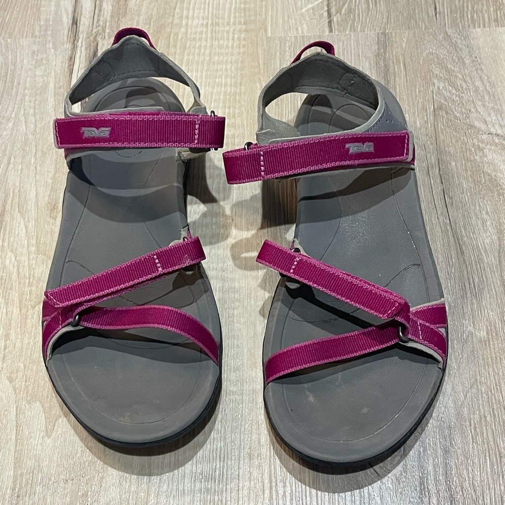 Teva Women's Pink and Gray Open-Toe Sport Sandals